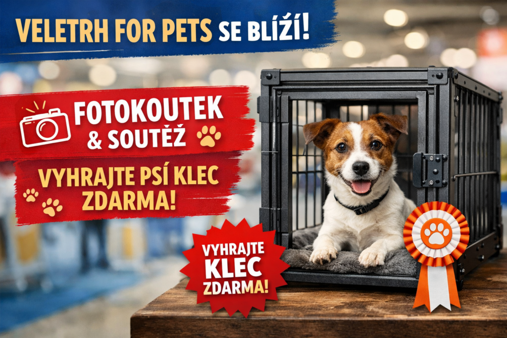 Psí klec od Psiklece.cz na veletrhu For Pets, fotokoutek a soutěž o klec zdarma